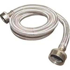 212 MAIN Metal Stainless Steel Washing Machine Replacement Hose, 3/4-Inch x 4-Ft Long, Plumb Pak PP23821, Household Appliance Replacement Part, Replacement Parts