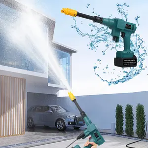 Brushless Portable Pressure Washer 900PSI 62BAR Brushless Electric High Power Washer 2PCS Rechargeable Battery Powered 6-in-1 Nozzle Handheld Cleaner Water Gun for Car Fence Floor Cleaning Plant