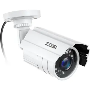 ZOSI 1080P 2.0MP HD 1920TVL Hybrid 4-in-1 TVI/CVI/AHD/960H CVBS CCTV Security Camera Indoor Outdoor, 80ft Night Vision,Aluminum Metal Cam, For 960H,720P,1080P,5MP,4K analog Surveillance DVR (White)
