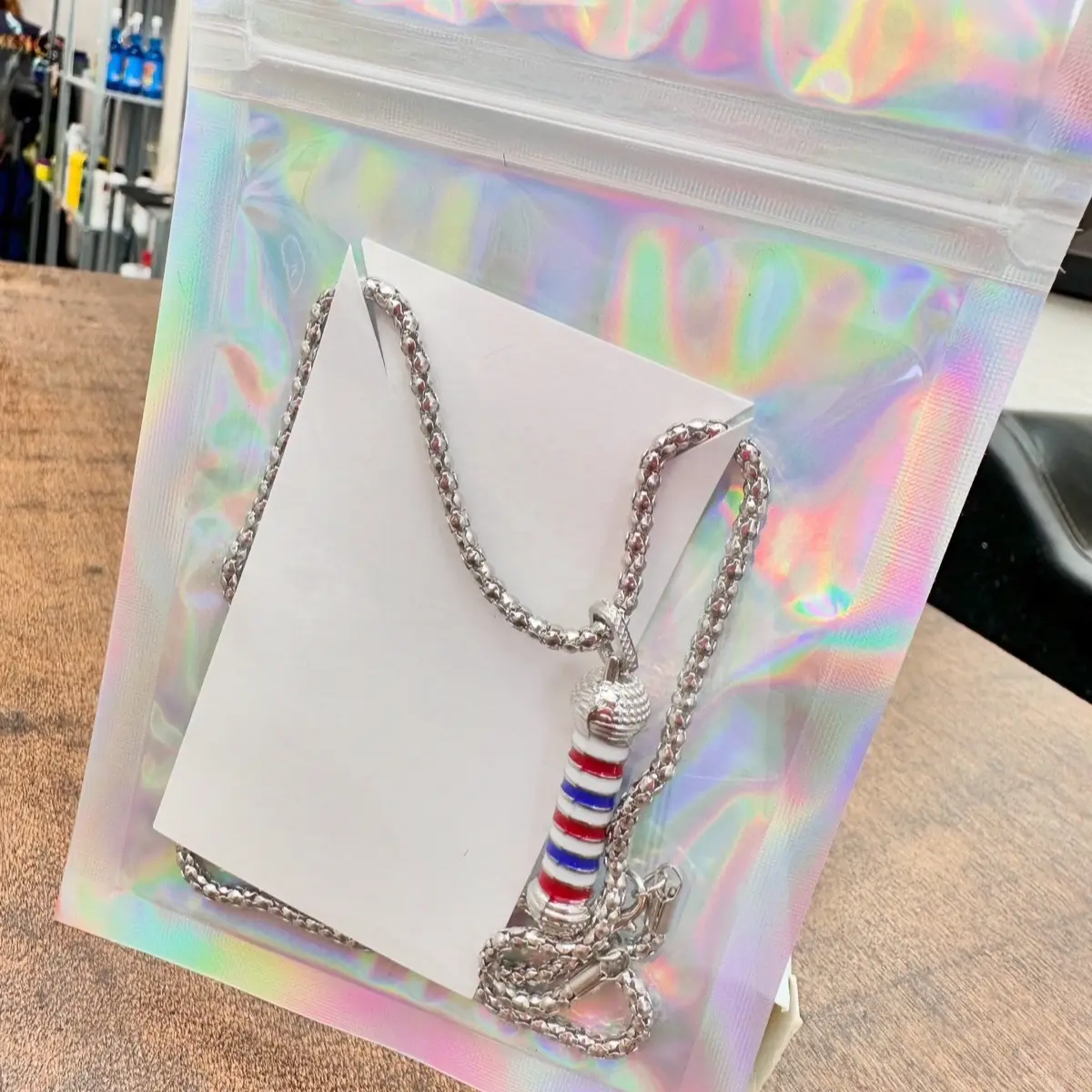 Barber Pole pendant and chain