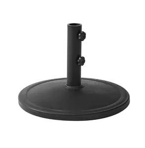 Outdoor 26lb Steel Round Umbrella Base Black Finish Durable and Stable for Patio and Garden Use