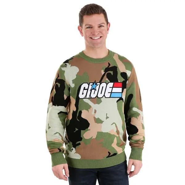 Adult Army Camo GI Joe Sweater, Acrylic, Graphics Adult Army Camo GI Joe Sweater, Acrylic, Graphics