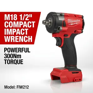 Milwaukee M18 FIW212 18V 1/2 Inch Impact Wrench 2026 Cordless Power Tool For Mechanics Automotive Tools brushless high torque
