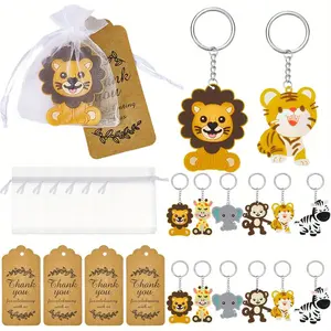 Forest Animal Packaging Bag Keychain, Perfect Party Gift for Weddings & Baby Showers, Includes Keychain & Thank You Tag, Ideal for Valentine's Day