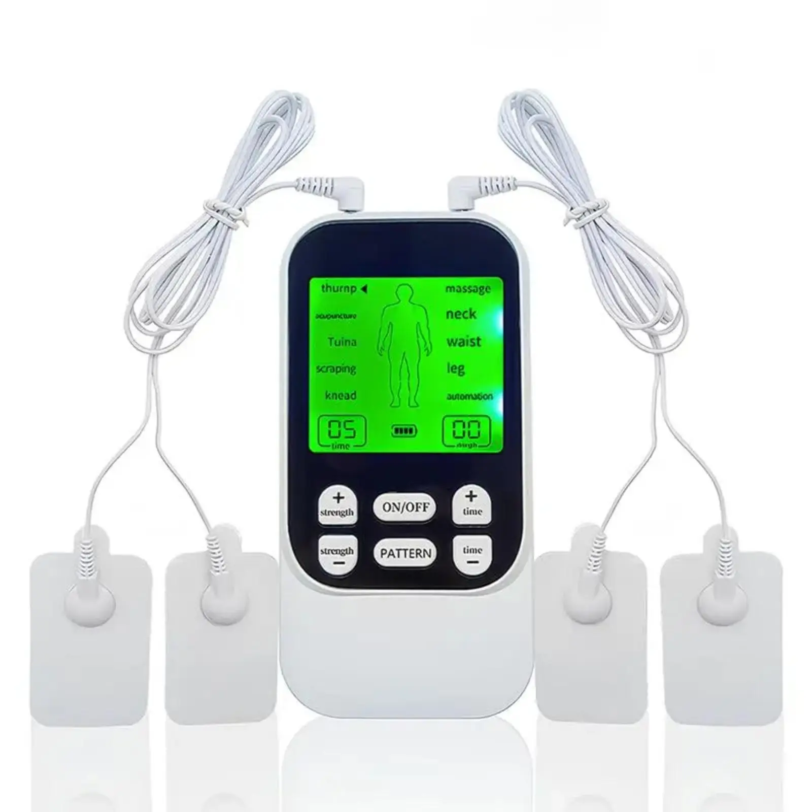 Rechargeable TENS-EMS Digital Muscle Stimulator Therapy Device with Pads - 10 Modes, Adjustable, Compact, Portable, Lightweight, Safe Use, Versatile Daily Relaxing Massager for Home Back Neck Pain Relief