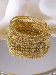 7pcs Gold Bracelets For Women Gold Bracelet Stack Stackable Bracelet Pearl Beaded Bracelets For Women 14K Stretch Bead Ball Bracelet Sets Romantic Bracelet Set Jewelry For Mother's Day Birthday Gifts, Beautiful bracelets, perfect for everyday wear