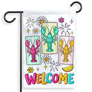 Crawfish Garden Flag Pinch Peel Eat, Mardi Gras Seafood Boil Flag, Cajun Party Decor, Outdoor Yard Lawn Flag for Festive Occasions