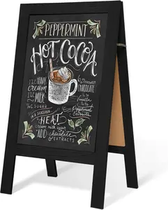 TEAKMAMA Frame Chalkboard Standing Chalkboard Sign Chalk Board Sign Board Sandwich Board Easel, Double Sided Menu Board for Business, Cafe, Weddings,