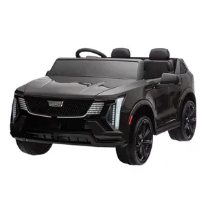 【Christmas Gift】Black 24V Cadillac Ride On Truck Car for Kids - 2 Seater Electric Vehicle w/Parent Remote Control, Smooth Start, Bluetooth Music & LED Lights for Boys Girls (3 Years+)​