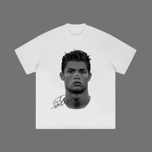 Big Head Ronaldo Graphic T-Shirt - Vintage Short Sleeve Top, Unisex Soccer Clothes, Casual Round Neck Streetwear Sweatshirt