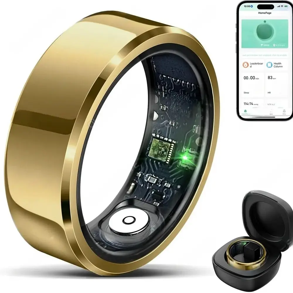 2026 Smart Ring Blood Pressure Heart Rate Sleep Monitoring Smartring IP68 & 5ATM Waterproof Multi-sport Mode Smartring Man Women message reminder comfortable strap activity tracker monitor tech wearable gadget app fee temperature enthusiast fitness