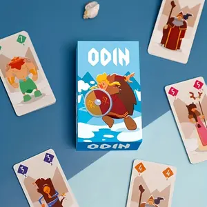 Mini Odin Card Game, Viking Theme Strategy Board Game, Norse Gods & Odin Runes, 2-6 Players, Family Party Game, Portable Rpg, Gift for Gamers