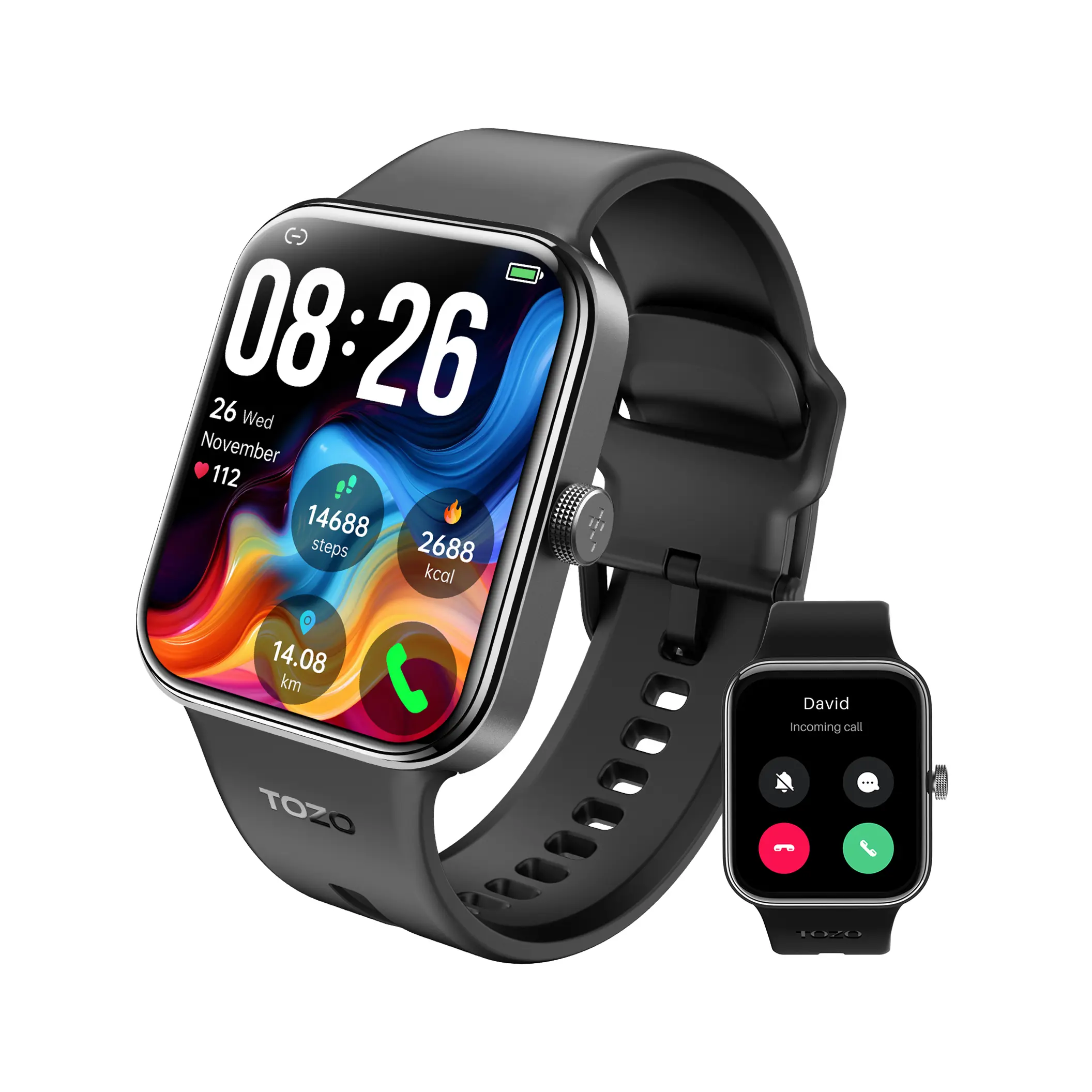 TOZO AcuFit S4 Smart Watch - 1.78" AMOLED Screen, Waterproof Wearable Device for Men and Women with Smartphone Compatibility and Health Monitoring Features