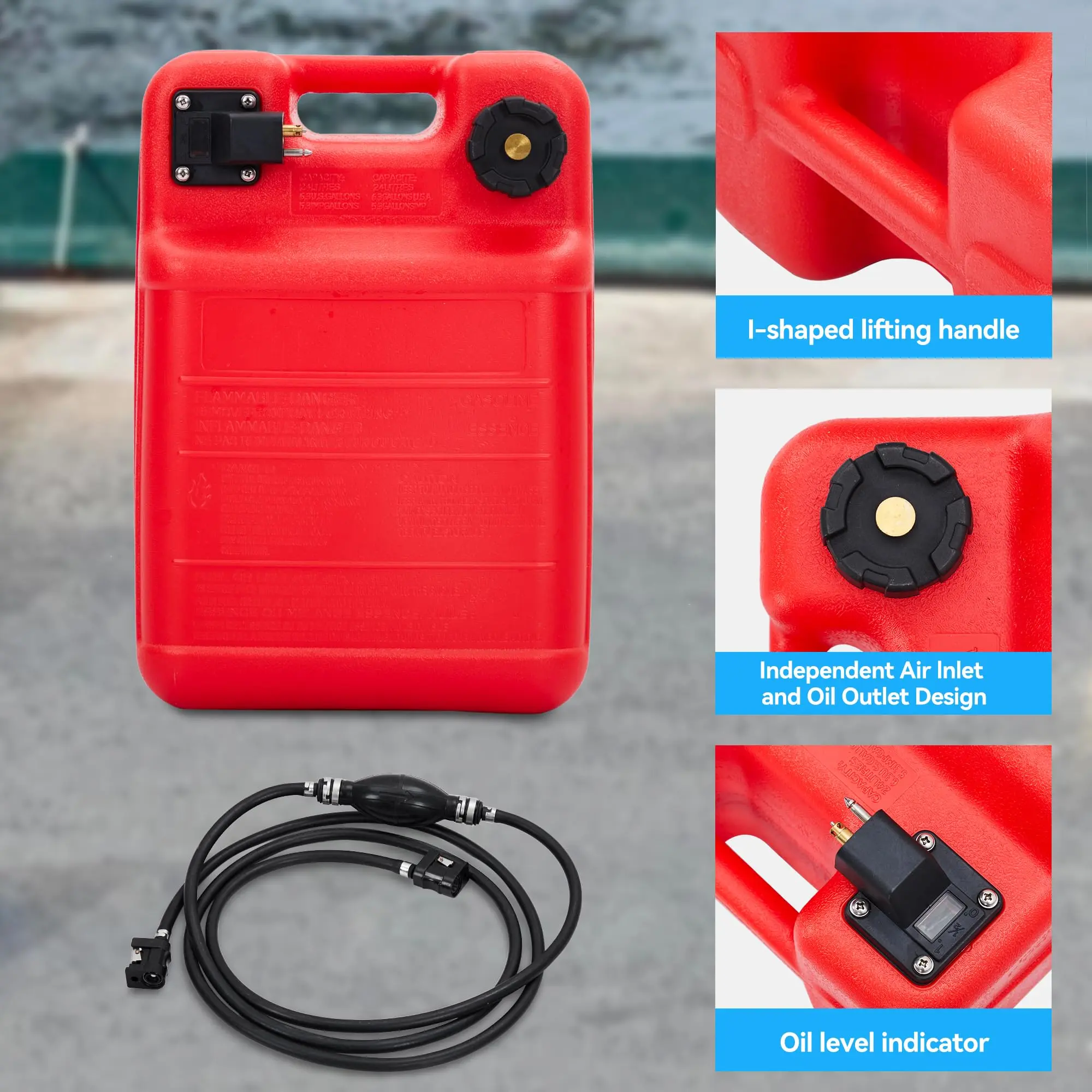 HDPE Marine Fuel Tank 1 Set, 12L/24L/53L Capacity Options, High-Quality Portable Boat Gas Tank for Outboard Engines, Durable Construction