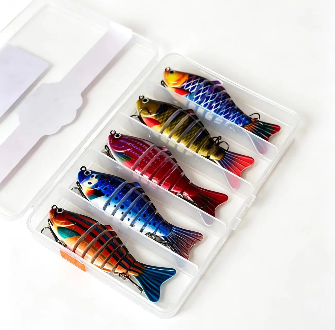 FishingLures 5/10 Pieces Set Multi Jointed Swim Crank Lures 3.9in Bionic Hard Bait for Fresh& Saltwater Slow Sinking Lifelike Swimbait Outdoor Equipment for Beginners Rotary Tool Fishing Lure Set fhis ing Multi Segment Hard Body Swimbait hard metal