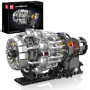 Mould King 10216 Turbojet Engine Building Sets, Mechanical Aviation Aircraft Engine Model Kit That Runs, Build Your Own STEM Model Engine, Gift for Age 14+/Adult Collections Enthusiasts (1214+ PCS)