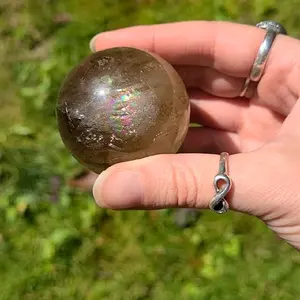 Rainbow Smokey Citrine Crystal Spheres | Natural Citrine Crystal Sphere, Polished Citrine, Healing Decor, Meditation, Divination, Divine Connection