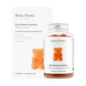 Unichi Gummy Bears for Eye Health - Blueberry Lutein Supplement for Adults & Kids, 60 Count, 0 Sugar, Blue Raspberry Flavor - Endorsed by Stephanie Rice