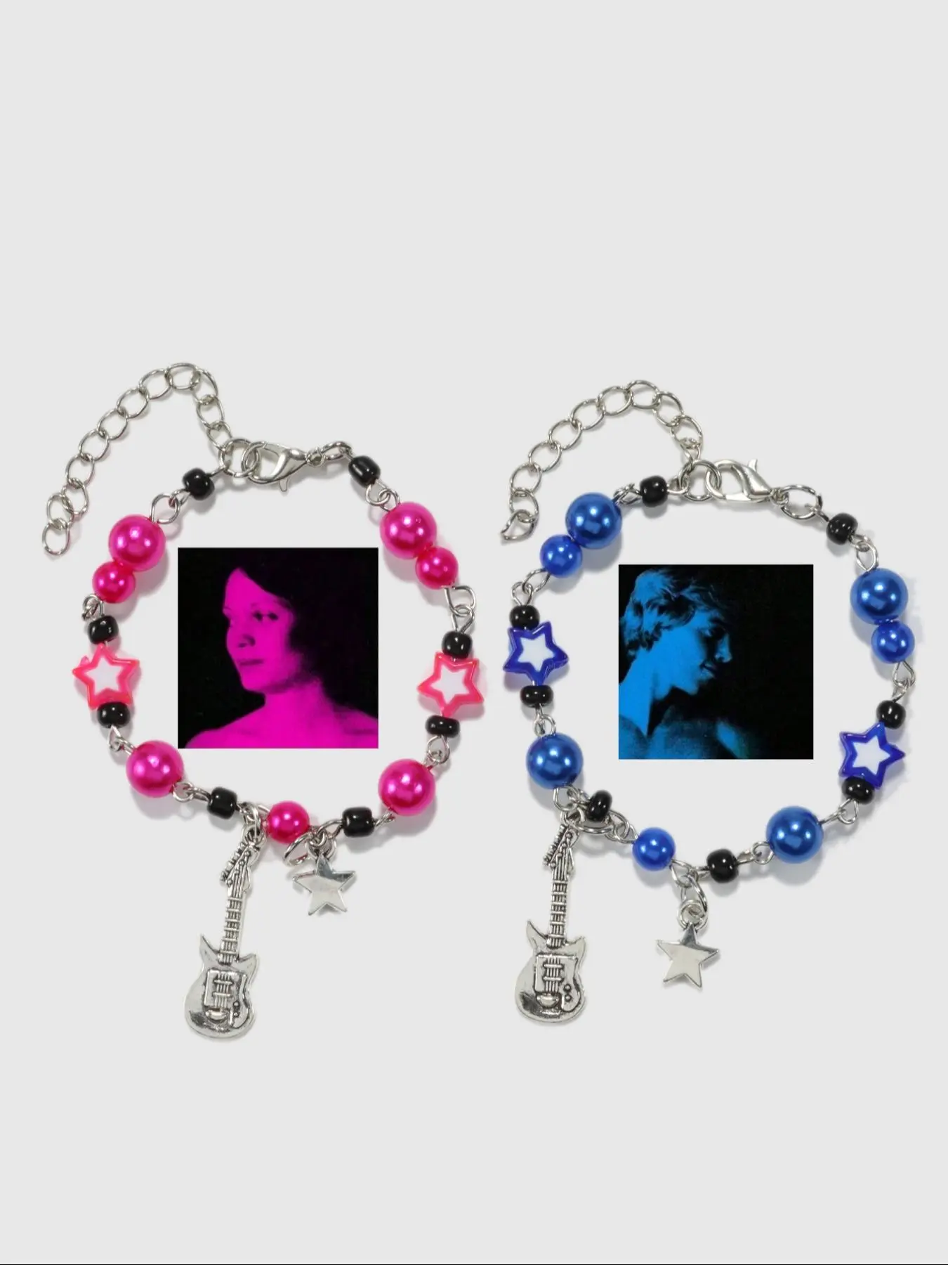 Unisex Cute Guitar & Star Charm Matching Bracelets, Friendship Couple Y2k Colorful Beaded Bracelets for Women Men, Bracelet Kit Summer Trendy Jewelry Gift, Bracelet Set, Stackable Bracelets, Bracelet Combination Set, Couple Bracelet