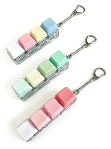 Summer 2026 Fun Keycap Keyboard Keychain, Punk Style Keyboard 4 Keys Toy Keychain for Women & Men, Fashion Accessories for Daily Use for Decompression Gift, Trendy Cute Keychain