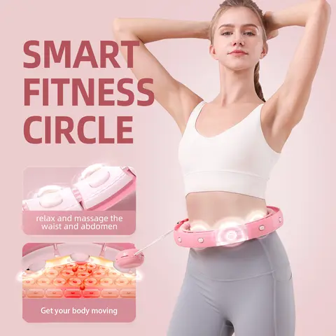 Weighted Hula Hoop for Adults - Detachable 360° Design Smart Exercise Hoop with High-Definition Large Screen, Home Fitness Workout Training Equipment