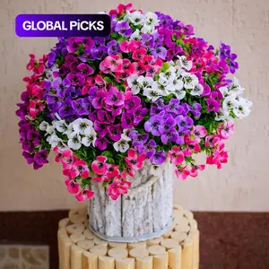 Artificial Pansies Flowers Outdoor Fake Plants, 16 Bundles UV-Resistant No-Fade Faux Shrubs, Plastic Greenery for Home Garden, Porch, Patio and Garden Decorations, Plastic Floral Plant (16, Mixed) #GLOBAL PICKS