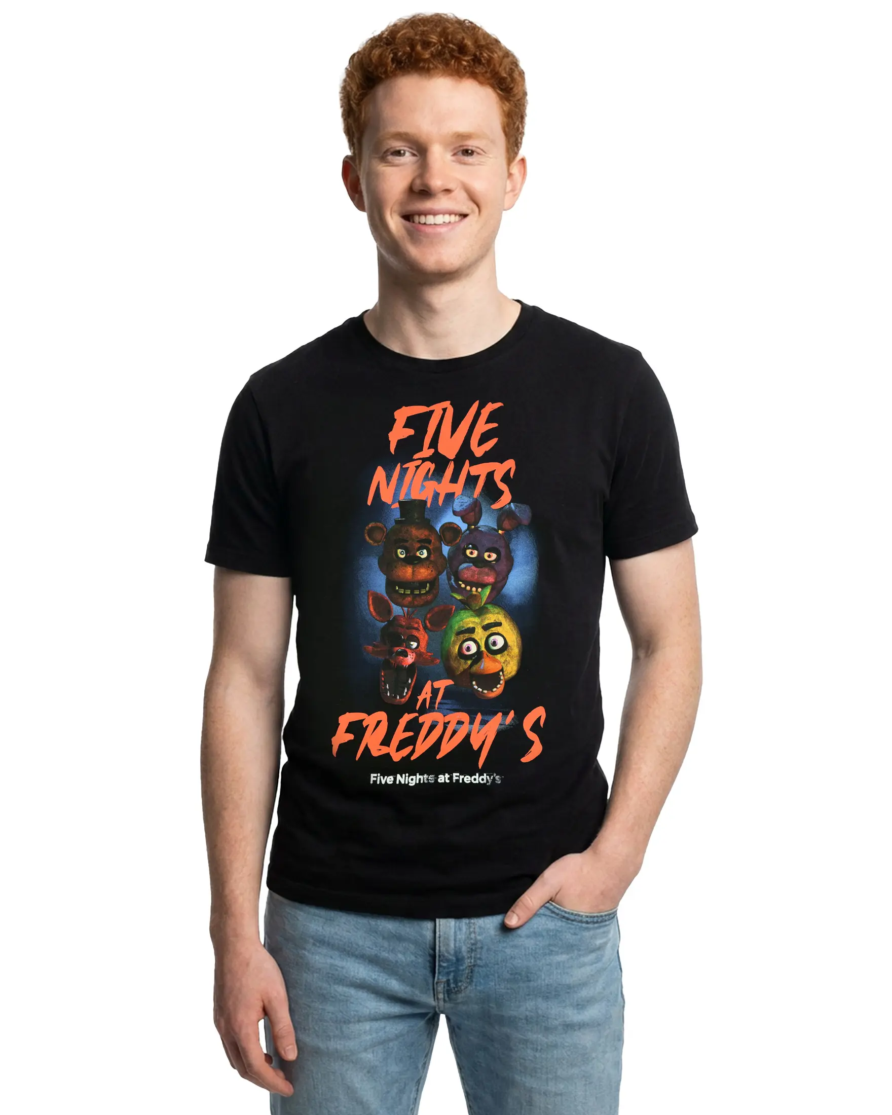 Five Nights At Freddy's Shirt Men's Chica Bonnie Foxy Freddy Short Sleeve Tee