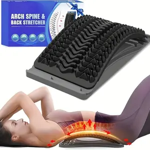 Back Stretcher For Lower Back, 4 Level Adjustable Arch Lumbar Back Cracker Board, Back Cracking Device, Back Massager, Decompression Back Stretcher - Grey