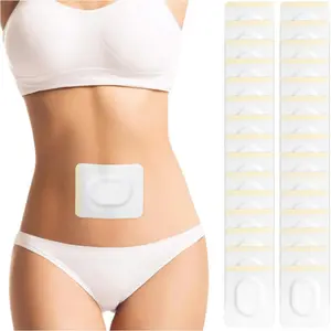 50pcs Disposable Self-Adhesive Ellipse Castor Oil Pack Wraps for Belly Button - Highly Absorbent, Anti-Seepage Design, No Wash Needed (50 Count, PVC Material, Oil Not Included)