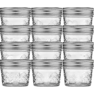Mason 4oz Quilted Jelly Jars with Lids and Bands, Set of 12