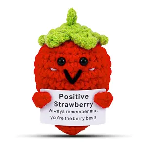 Crochet Strawberry Christmas Stocking Stuffer, Inspirational & Emotionally Positive, Fun Small Cute Gag Gift for Women, Perfect for Birthdays