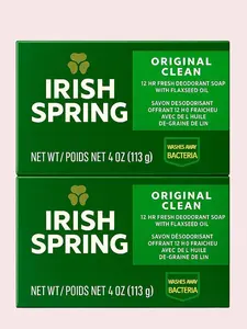 Irish Spring Original Bar Soap 3-Pack 500g Each Mild for Skin 12 Hours Fresh for Face Body Hand Plus Bathing Loofah Sponge Cleansing - Cleanser