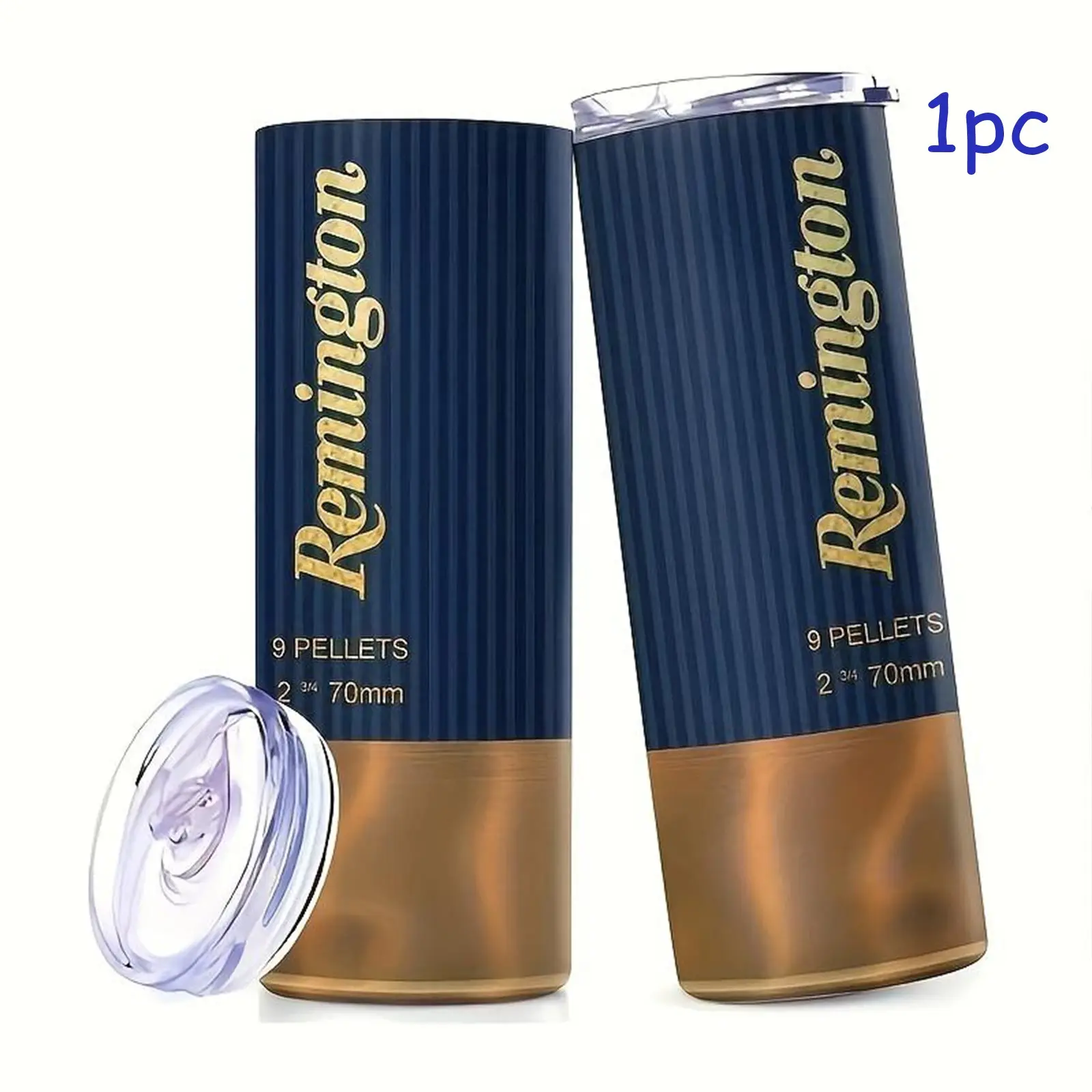 Remington Bullet Design Vacuum Flask, Stainless Steel Thermos, Stainless Steel Thermal, 1 Count Reusable Stainless Steel Water Bottle with Straw, Portable Drinking Cup for Home Office Outdoor Camping, Insulated Travel Drinkware
