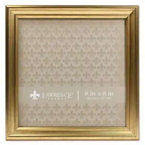 212 MAIN Gold Sutter Burnished Wooden Photo Frame - 8x8 in Square Shape, Glass Front, Decorative Wall-Mount Home Decor