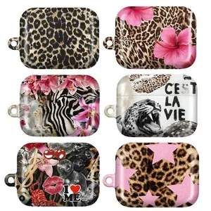 Leopard Collection Print AirPods Case, Animal And Floral Airpods Case Covers for Airpods Gen 1 2 3 4 & Pro 1, 2, 3
