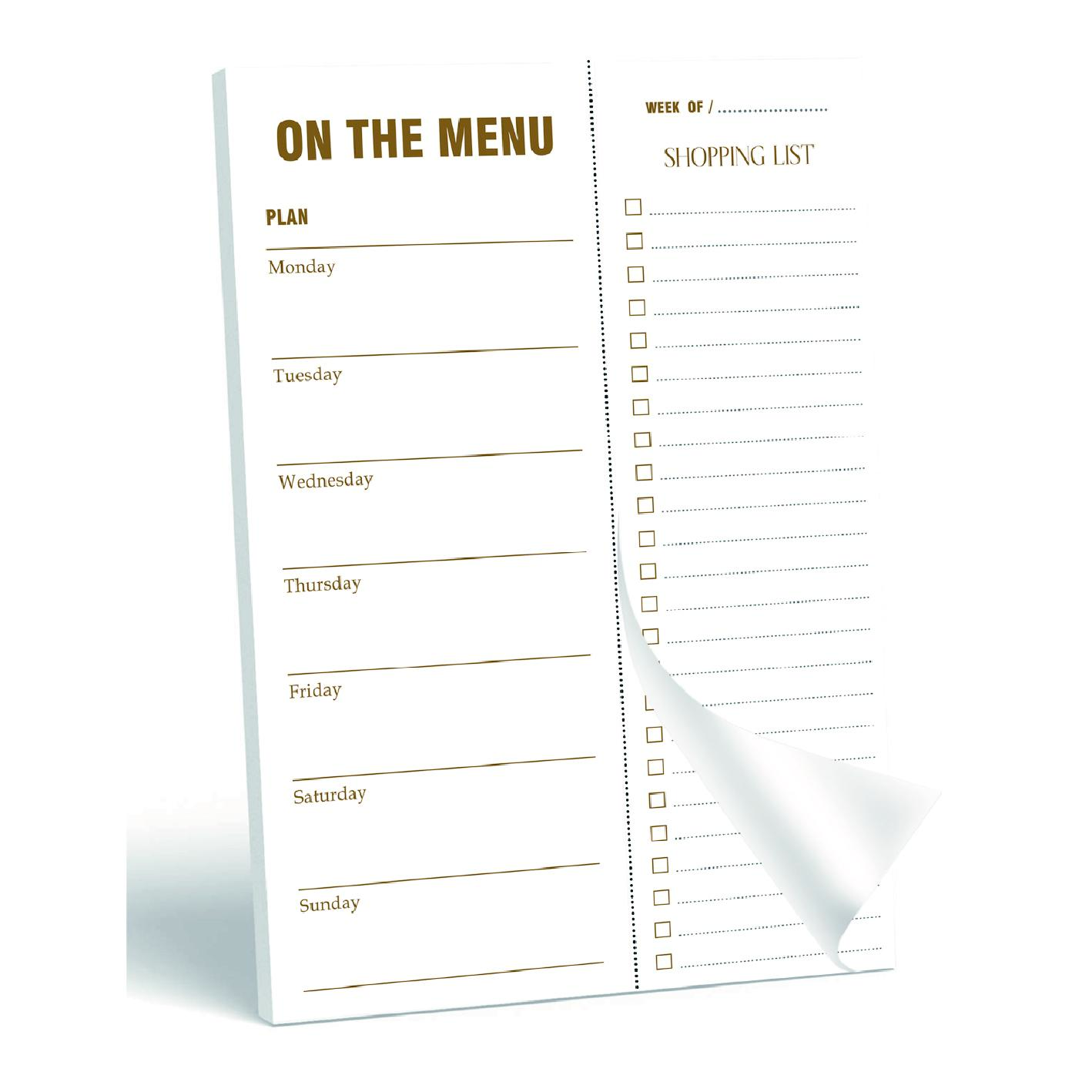 Magnetic Meal Planner Notepad - Weekly Meal Plan & Grocery List Pad, 52 Sheets, Tear-Off Menu Planner for Fridge, Kitchen Organization