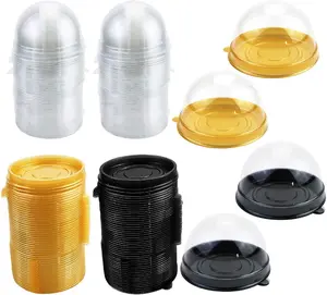 100 Pack Clear Plastic Mini Cupcake Boxes Set,2.76 x 1.78 Inch Containers for Muffins,Pastries,Desserts,Mooncakes,Christmas Party Gifts,Hand Tools Kits