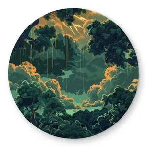 MWW C1COAR55AB8MVP 5 x 5 ft. Drops Orange Outdoor Round Area Rug - Stylish Home Decor