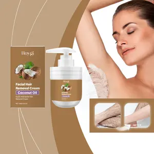 Coconut Infused Gentle Facial Hair Removal Cream, Hydrating Non-Irritating Depilatory Cream for Upper Lip, Chin & Mustache, Safe Face Hair Remover for Men & Women