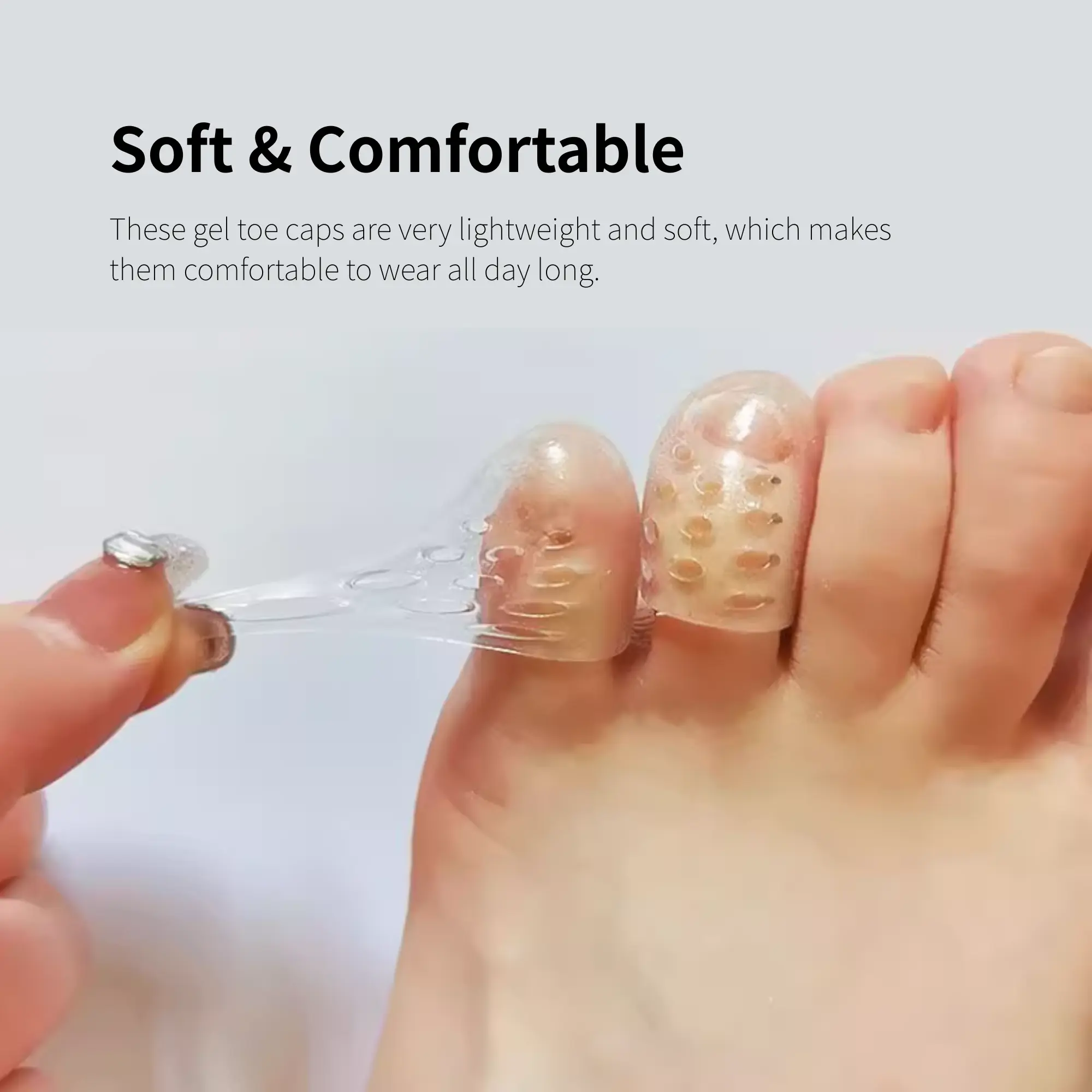 10 Counts Silicone Toe Protectors, Perforated Breathable to Keep Toes Airy