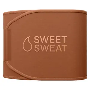 Sweet Sweat Toned Ab Trainer for Women and Men | Premium Waist Trainer Belt to 'Tone' your Stomach Area (Clay, Small)