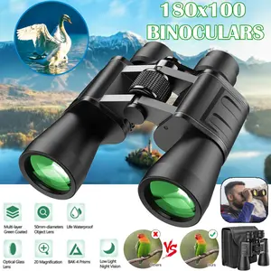 180x100 HD High Definition Zoom Powerful Binoculars Day/Low Night Optics Hunting & Case Travel Night Vision