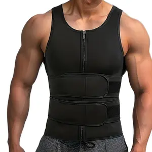 Men’s Neoprene Sports Vest with Zipper, Compression Fitness Training Top for Gym, Running & Outdoor Workouts