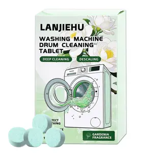 LANJIEHU Washing Machine Cleaner Tablets 12 Count - Deep Cleaning & Descaling Effervescent Tabs for Front Load/Top Load/HE Washers, Remove  & Residue, Gardenia Scent, Gentle on Clothes，1 Year Supply for Family & Pet Owners  odor fighter