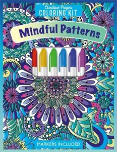 Creative Pages Mindful Patterns Coloring Kit with Markers Included for Adult Coloring Fun
