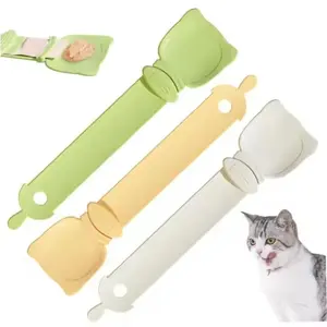 Random Color Pet Snack Squeeze Spoons, 2 Counts Pet Snack Squeeze Feeder, Slow Feeder, Pet Feeding Supplies for Cats and Dogs
