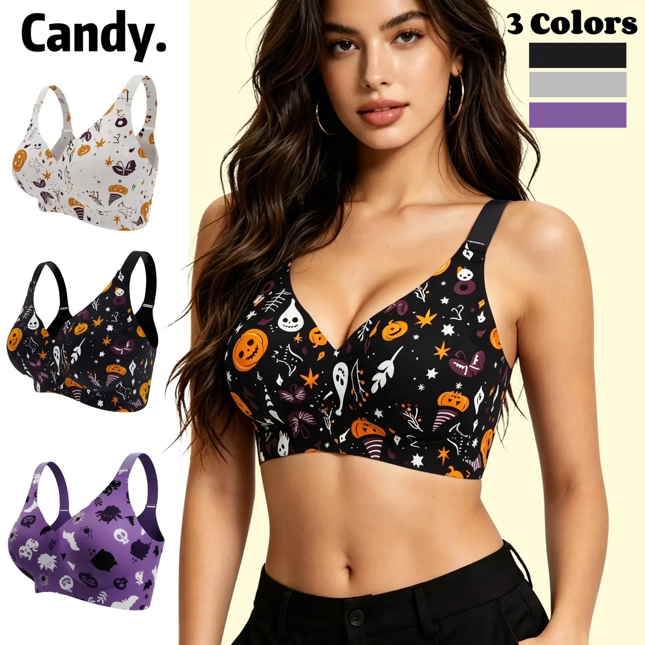 Women's Seamless Push Up Bra Set 3-pack Comfortable Underwear Ideal for Daily Wear & Special Occasions Halloween Gift - Underwire Bras, Womenswear