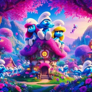 Smurf Patterns Blanket for Beds & Living Rooms Ideal for Decorative Use Enhances Aesthetic Appeal Adds Fun Cozy Vibe to Your Space