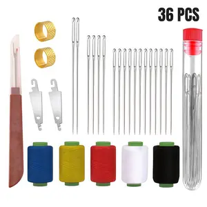 36 PCS Big Eye Steel Needles Set - Long & Thin Handmade Quilting & Sewing Needles Kit for DIY Embroidery Mending Sewing Projects DIY gifts