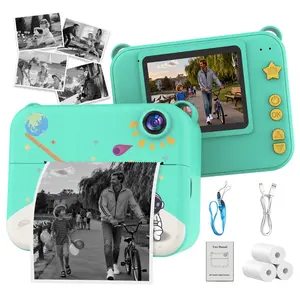 Instant Print Camera for Kids, Mini Portable Beginner Photography, 1080P HD Video Recording, Three Rolls Printing Paper, Perfect Gift
